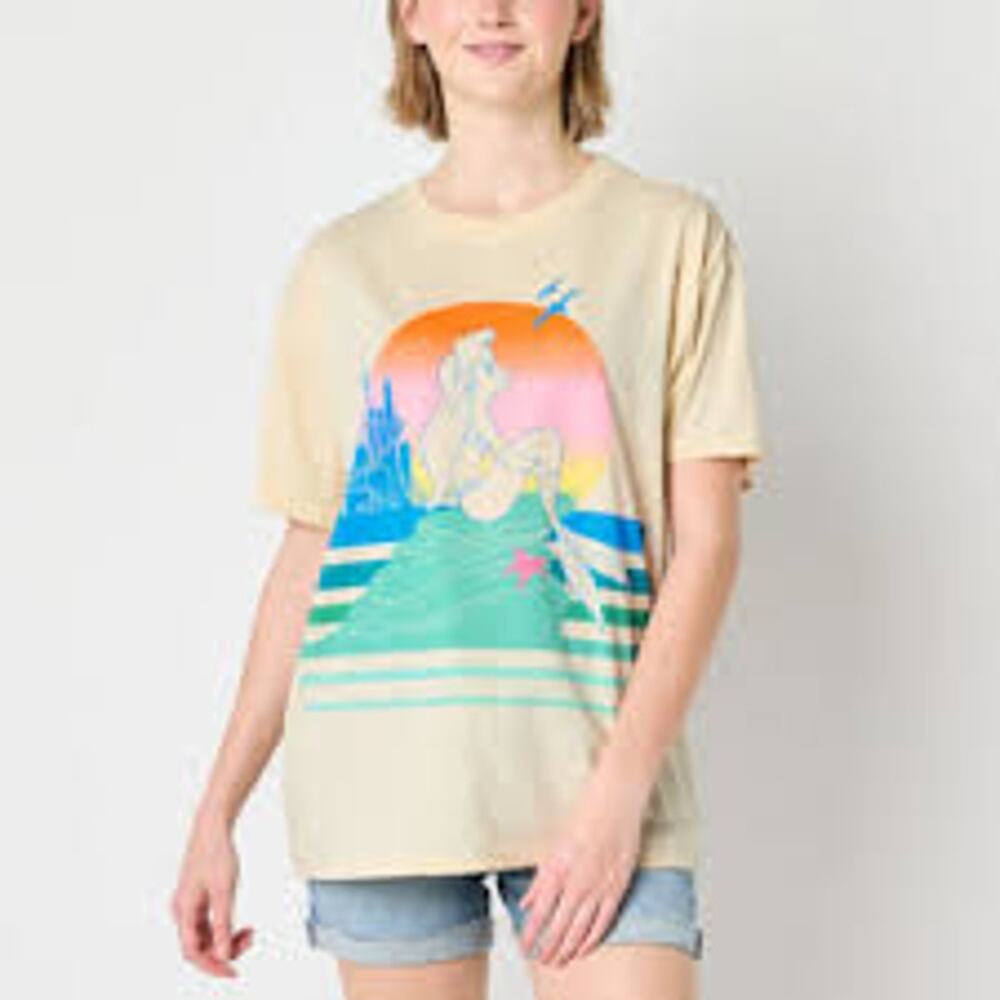 Disney Princess Little Mermaid‎ Boyfriend Tee Loose Fit Women Small NWOT